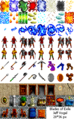 Sprite sheet for the video game Blades of Exile