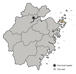 舟山市在浙江省的地理位置