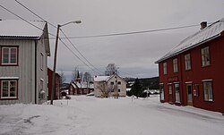 View of the village with Budal Church in the distance