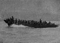 Ship-pioneers of the Imperial Japanese Army practicing landings with Daihatsu landing crafts, 1935