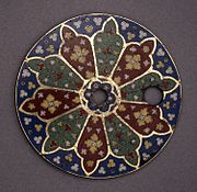 Late 13th century French gilded and enamelled copper disc from Keir Collection, now in British Museum