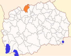 Location of Čučer-Sandevo Municipality