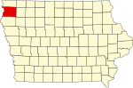 State map highlighting Sioux County