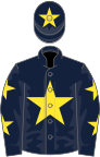 Dark blue, yellow star, yellow stars on sleeves, yellow star on cap