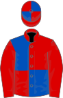 Red and Royal Blue (quartered), red sleeves, Quartered cap