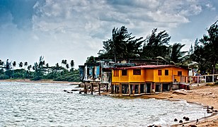 Scene at the eastern end of the beach.