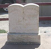 The grave of Charles Cook's son, Franklin who died on February 22, 1884 at the tender age of three months and six days. Lying next to her baby is Cook's wife Annie M. Cook (Coates) who died on December 18, 1889. They are buried in the C. H. Cook Memorial Church Cemetery located on the northwest edge of the C. H. Cook Memorial Church.