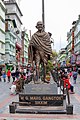 The statue of Mahatma Gandhi at the street's entrance (2018)