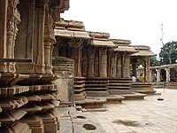 A profile of the outer wall of the mantapa in Vaidyeshvara temple