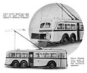 A.E.C.-E.E.C. 664T type, single deck, 40 seater Trolley Bus supplied to Montreal Tramways.