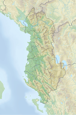 Map showing the location of Fir of Hotovë-Dangëlli National Park