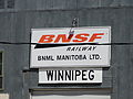 BNSF Winnipeg Station Sign