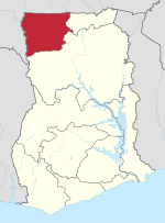 Location of Upper West Region in Ghana