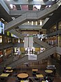 Four floor atrium of Gould Hall, College of Built Environments, at the University of Washington