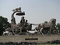 Bronze chariot of Lord Krishna and Arjuna at Kurukshetra