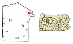 Location of Brockway in Jefferson County, Pennsylvania