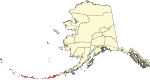標示出西阿留申人口普查區Census Area位置的地圖