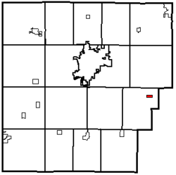 Location within Hancock County