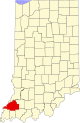 标示出吉布森县位置的地图