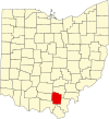 State map highlighting Jackson County