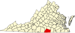 State map highlighting Mecklenburg County