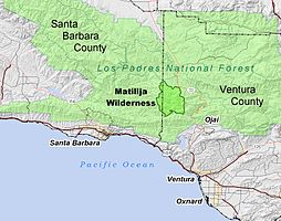 Matilija Wilderness Location Map