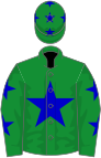 Green, blue star, stars on sleeves and cap