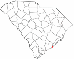 Location of Folly Beach in South Carolina