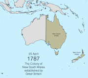 Animated map of the territorial evolution of Australia