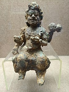 南诏太和城遗址金刚城铁四臂大黑天坐像，藏于大理市博物馆