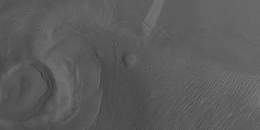 Layers in mesa on floor of crater, as seen by HiRISE under HiWish program