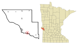 Location of Odessa, Minnesota
