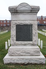 Memorial to the 184 Confederate soldiers and sailors interred at the cemetery