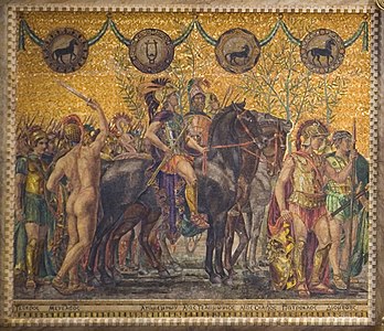 Homeric Story, 1894, Alexander Hall, Princeton University, left detail featuring Agamemnon, Menelaus, and other notable Achaeans