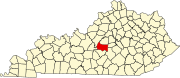 Map of Kentucky highlighting Marion County