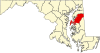 安妮女王县在马里兰州的位置
