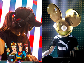 Rezz (left) and Deadmau5 (right), the two members of Rezzmau5