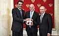 Image 27Russia handing over the symbolic relay baton for the hosting rights of the 2022 FIFA World Cup to Qatar in June 2018 (from Political corruption)