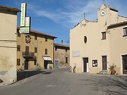 The main square of Valpiana with the church and the palace of Ministers