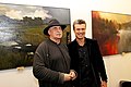 Composer Evgeny Khmara at the opening of an exhibition