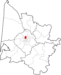 Location of the canton of Le Bouscat in the Gironde department.
