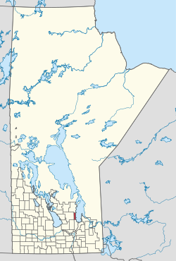 Location of Gimli in Manitoba