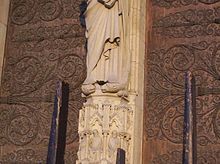 image Sculpture of Jesus treading on the beasts from Notre Dame de Paris