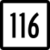 Route 116 marker