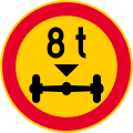 No vehicles having a weight exceeding [...] tonnes on one axle (formerly used )