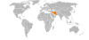 Location map for the Gambia and Iran.