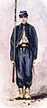 Pvt James Thomas from the 95th Pennsylvania in state-issue shell jacket "Goslin Zouave".