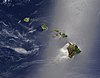 Satellite photo of the main Hawaiian islands