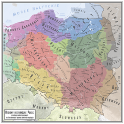 Kalisz Land (ziemia kaliska) and other historical lands of Poland against the background of modern administrative borders