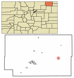 Location of the Town of Fleming in Logan County, Colorado.